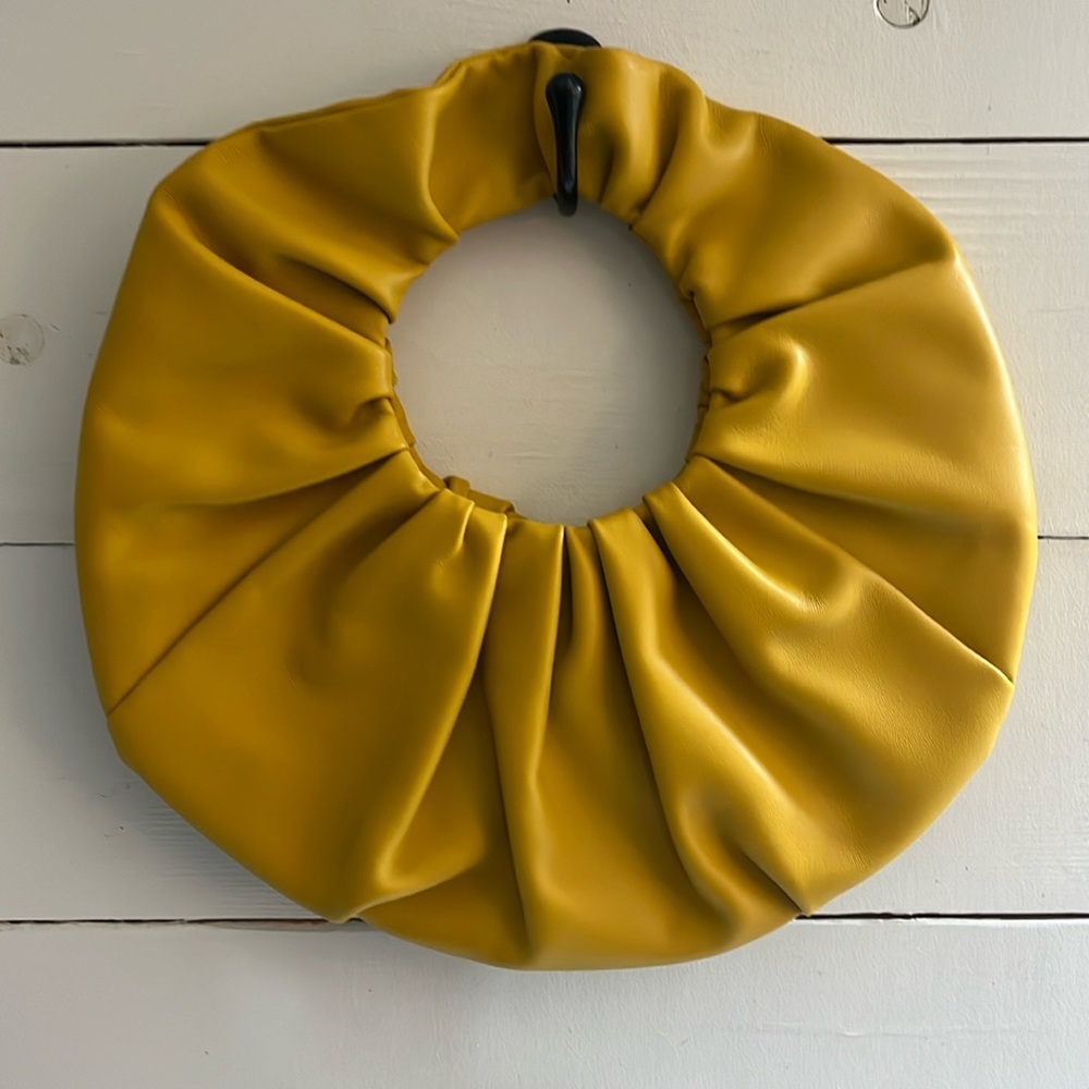 Mansur Gavriel mustard yellow leather tote.